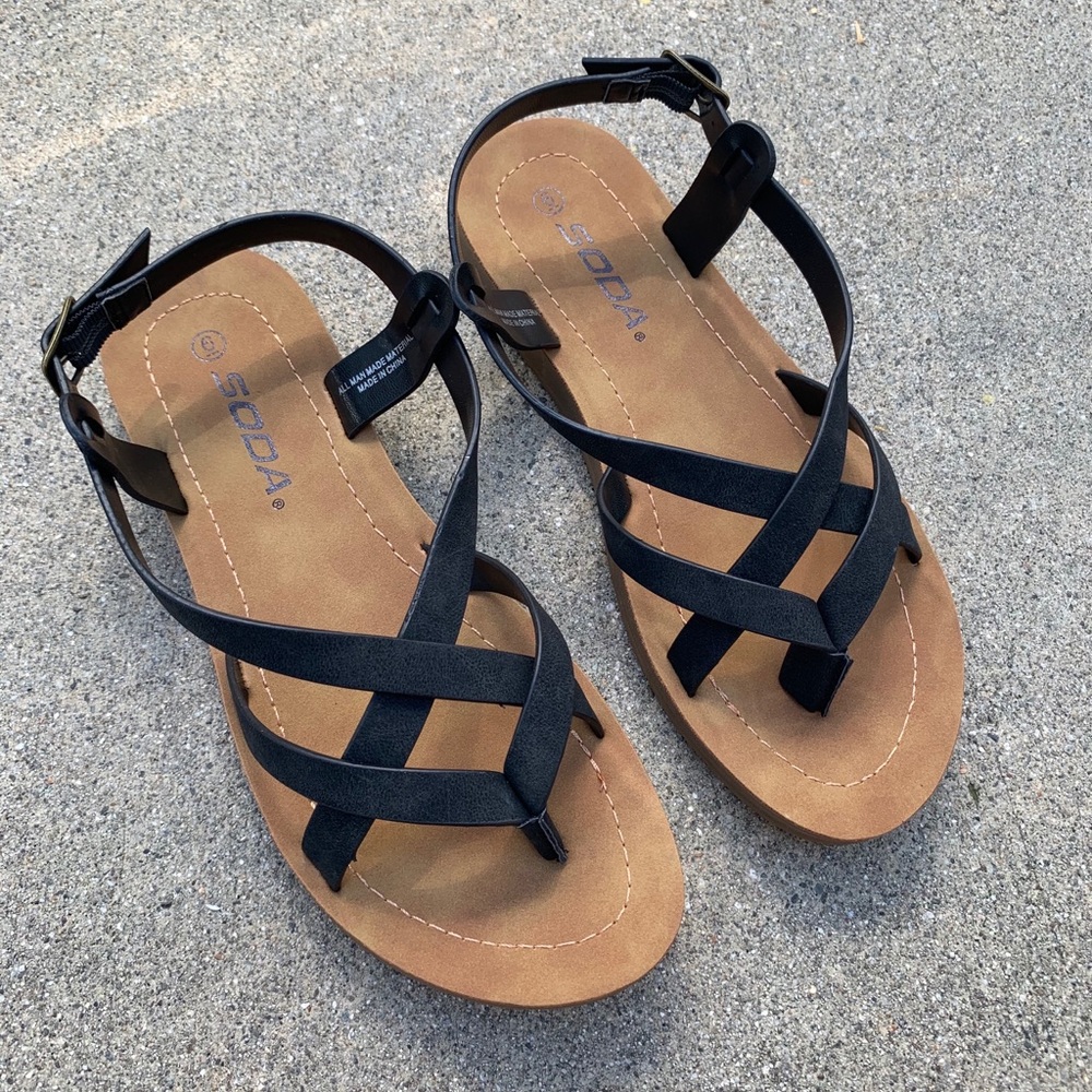 Soda Cross Strap Soft Sole Sandals